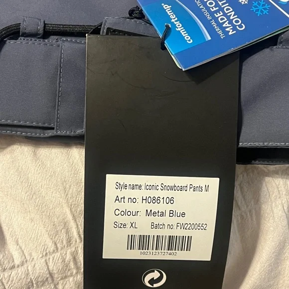 NWT Dope Iconic Snowboard Pants Men Metal Blue